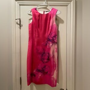 Silk ellie tamari hot pink dress with floral detail